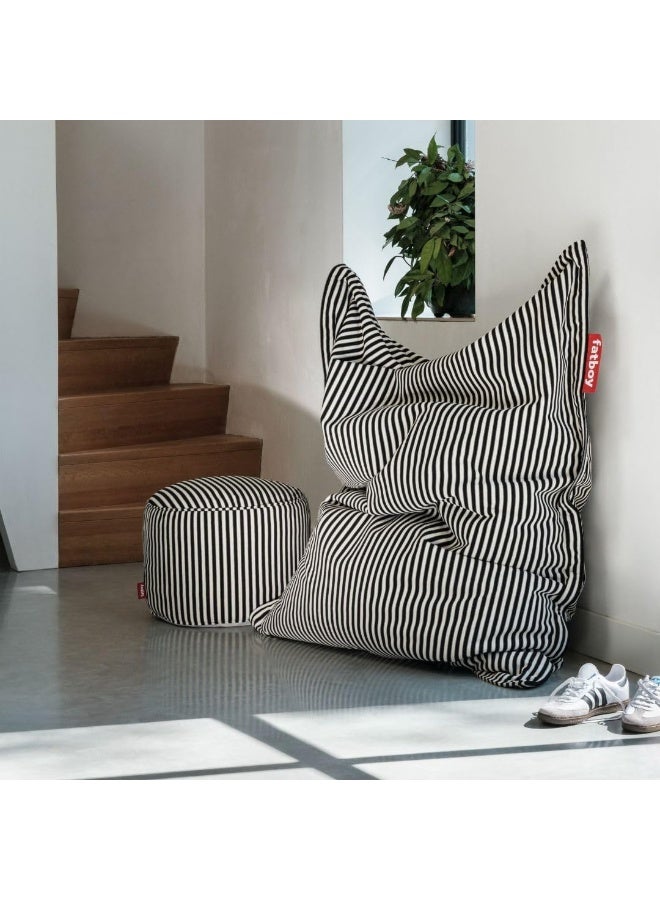 Fatboy Original Slim Terry Bean Bag | Super soft | Sturdy & durable | Washable outer bag | Designed for indoor use | 120 x 155 cm | Black Creme - Image 4